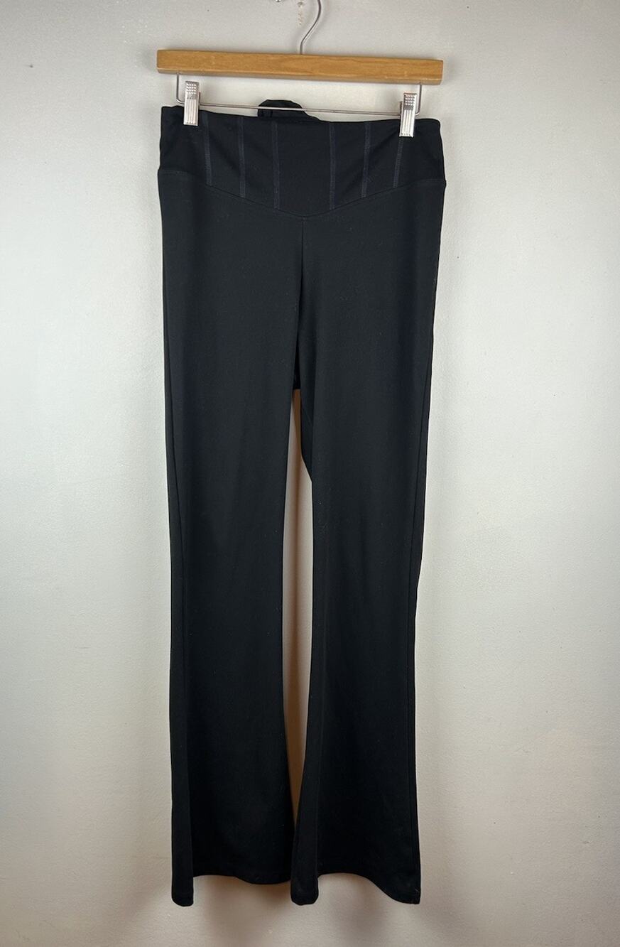 Victorias Secret VS PINK Flare Leggings Pants Black Sz Large Soft